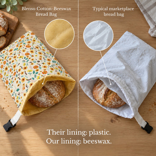 Handmade 100% Beeswax Bread Bags