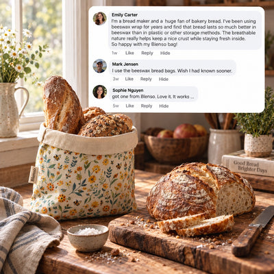 Handmade 100% Beeswax Bread Bags